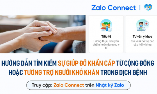 Tính năng Zalo Connect giúp người dân kết nối, hỗ trợ lẫn nhau trong dịch bệnh Covid